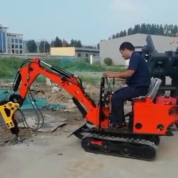 hx08 mini excavator with breaking hammer