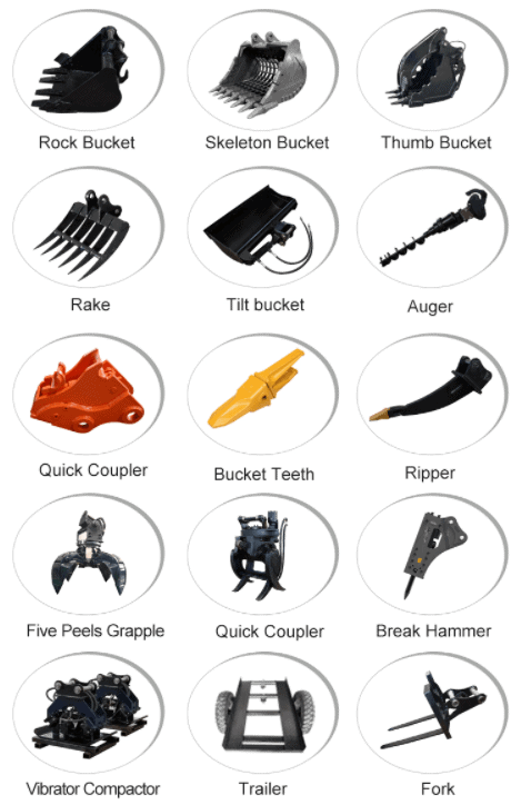 HIOSEN mini digger attached tools